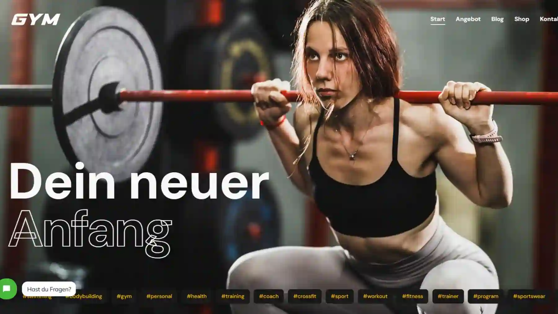Fitnessstudio Website mit Online-Terminbuchung und Trainingsplaner