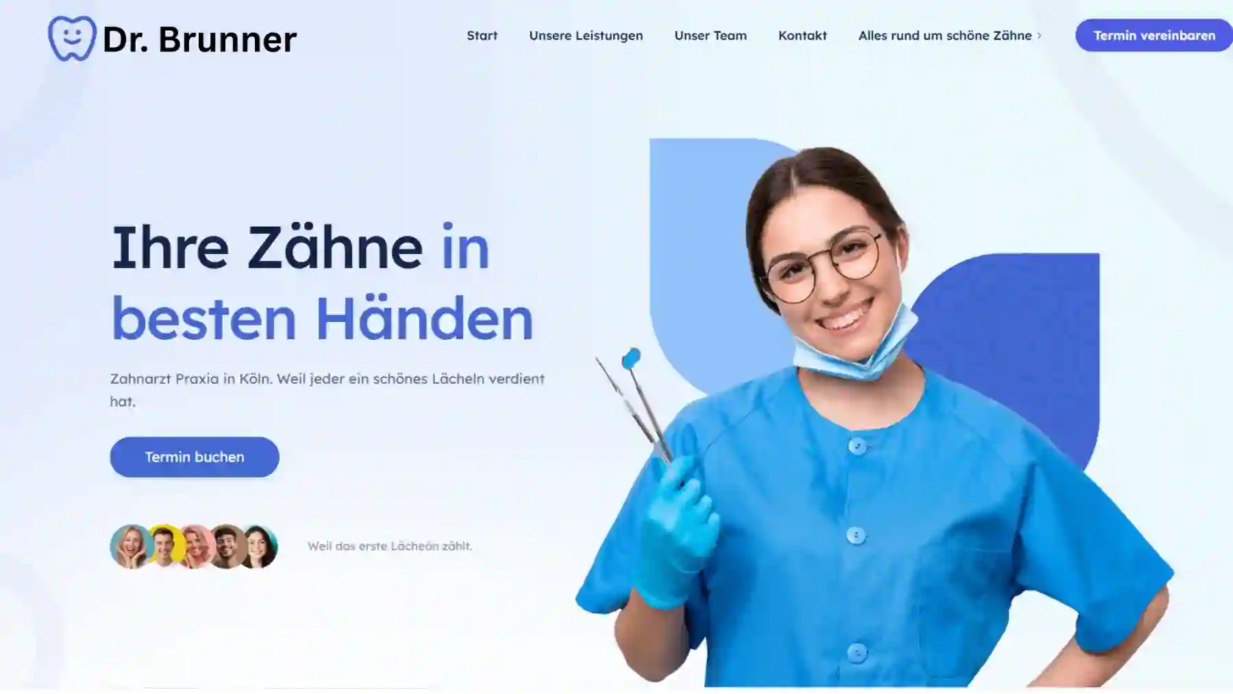 Zahnarztpraxis Website mit Terminbuchung - Medizin Webdesign